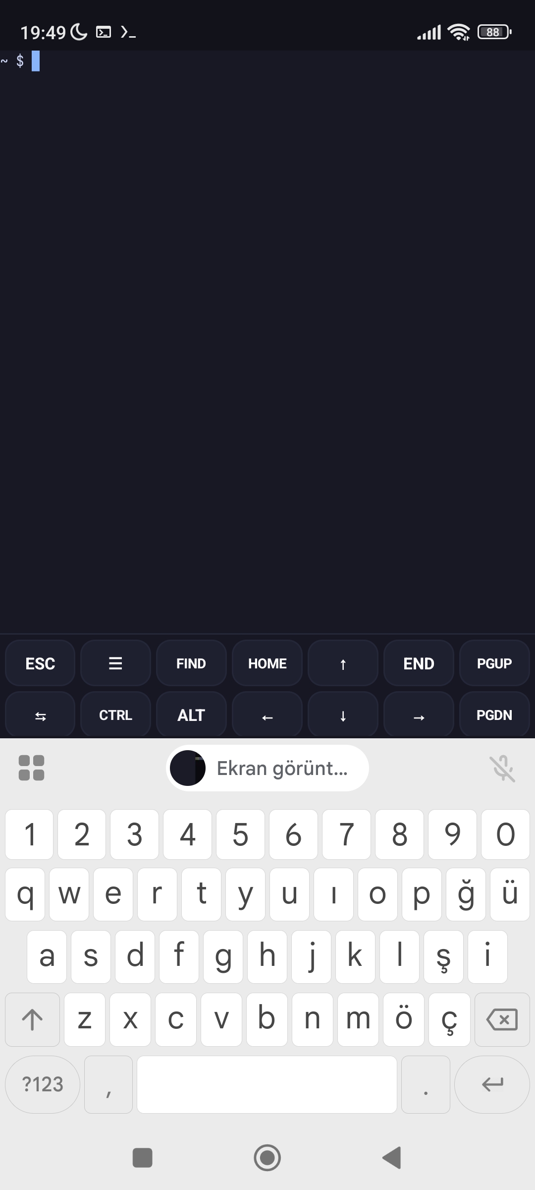 Cortex Terminal virtual keyboard toolbar with ESC, TAB, CTRL, ALT and arrow keys